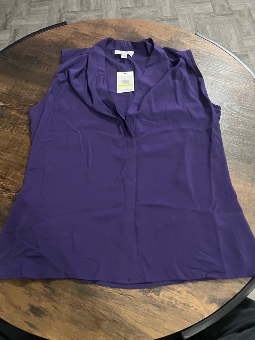 Calvin Klein Purple V-Neck Sleeveless Camisole - Picture 4 of 5